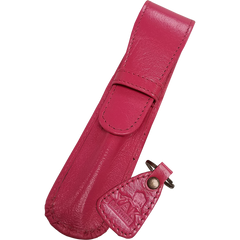 Yak Leather Single Case with Flap - Dragonfruit-Pen Boutique Ltd