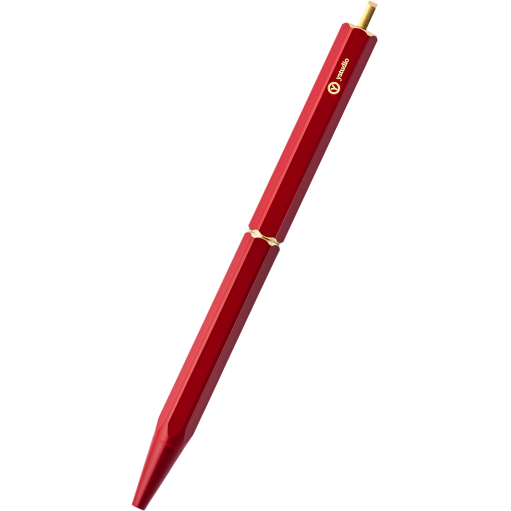 YStudio Brassing Portable Ballpoint Pen - Red-Pen Boutique Ltd