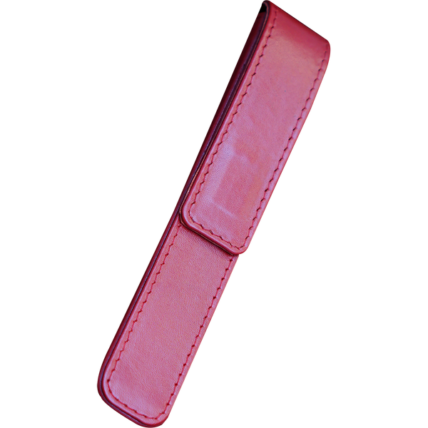 Pen Boutique Yak Leather Single Pen Box - Red - Magnetic closure-Pen Boutique Ltd