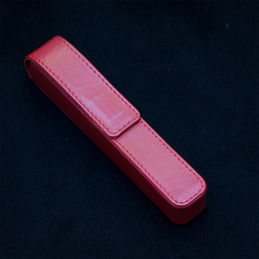 Pen Boutique Yak Leather Single Pen Box - Red - Magnetic closure-Pen Boutique Ltd