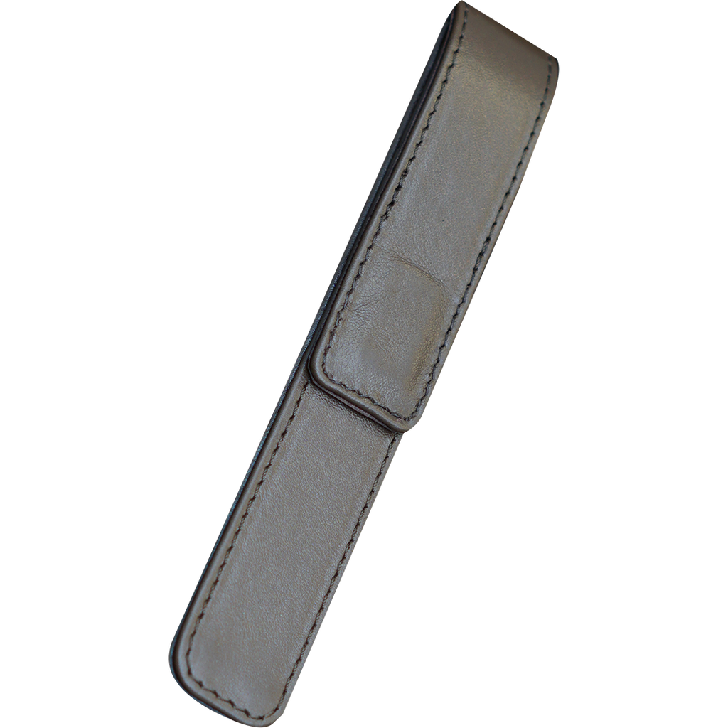 Pen Boutique Yak Leather Single Pen Box - Tan - Magnetic closure-Pen Boutique Ltd