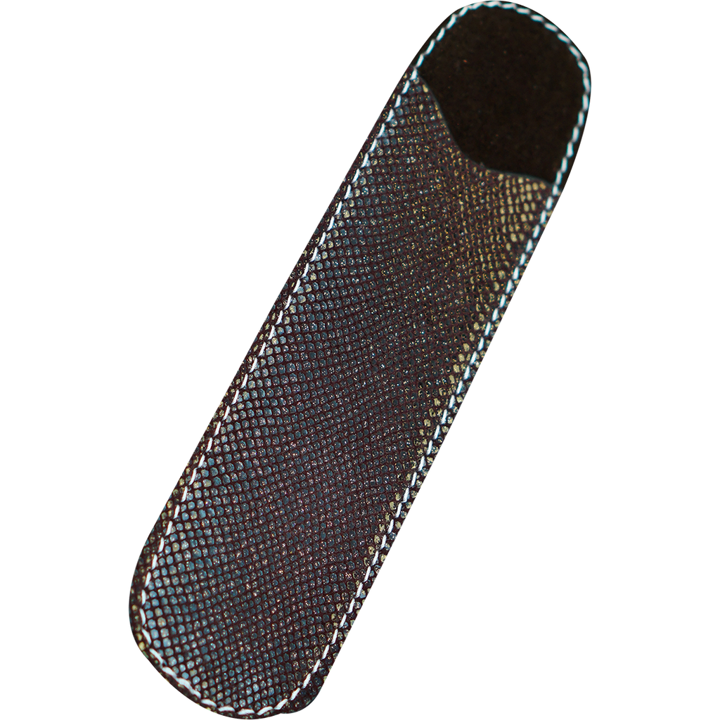 Pen Boutique Yak Leather Single Pen Sleeve - Brown Glitter-Pen Boutique Ltd