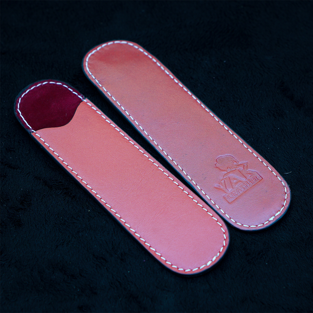 Pen Boutique Yak Leather Single Pen Sleeve - Pink-Pen Boutique Ltd