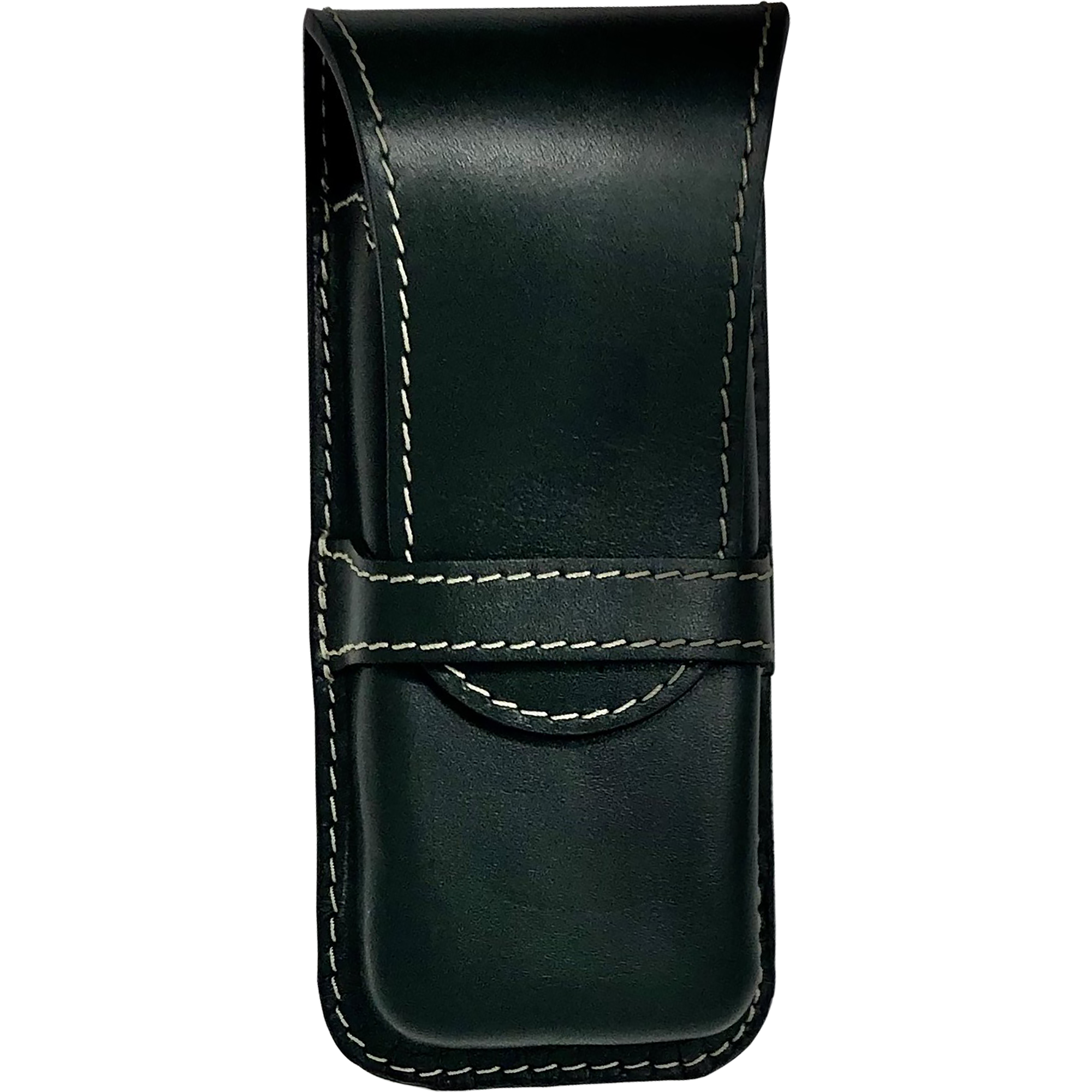 Yak Leather Triple Pen Holder - Green/black-Pen Boutique Ltd