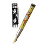 David Oscarson Alfred Bernhard Nobel Fountain Pen - Black Silver w/ Yellow Barrel-Pen Boutique Ltd