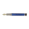 David Oscarson Black Water Snake Fountain Pen - Translucent Royal Blue and Opaque Black Hard Enamel-Pen Boutique Ltd
