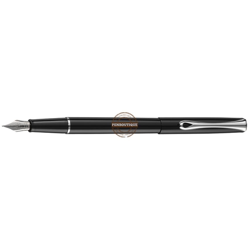 Diplomat Traveller Fountain Pen - Black Lacquer-Pen Boutique Ltd