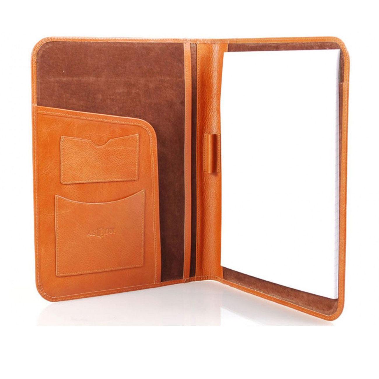Aston Leather Writing Pad Tan Portfolio-Pen Boutique Ltd