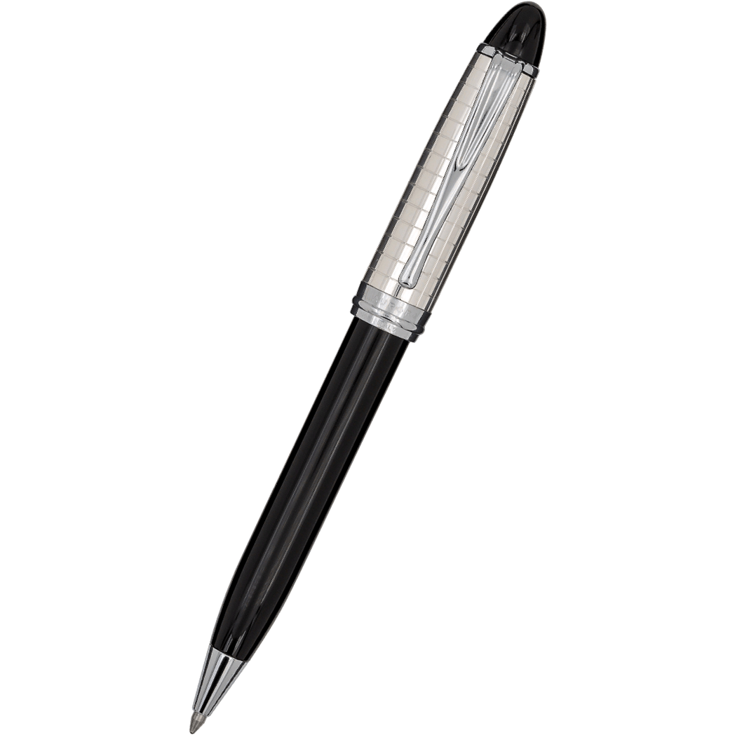 Aurora Ipsilon Ballpoint Pen - Black (Quadra Pattern)-Pen Boutique Ltd
