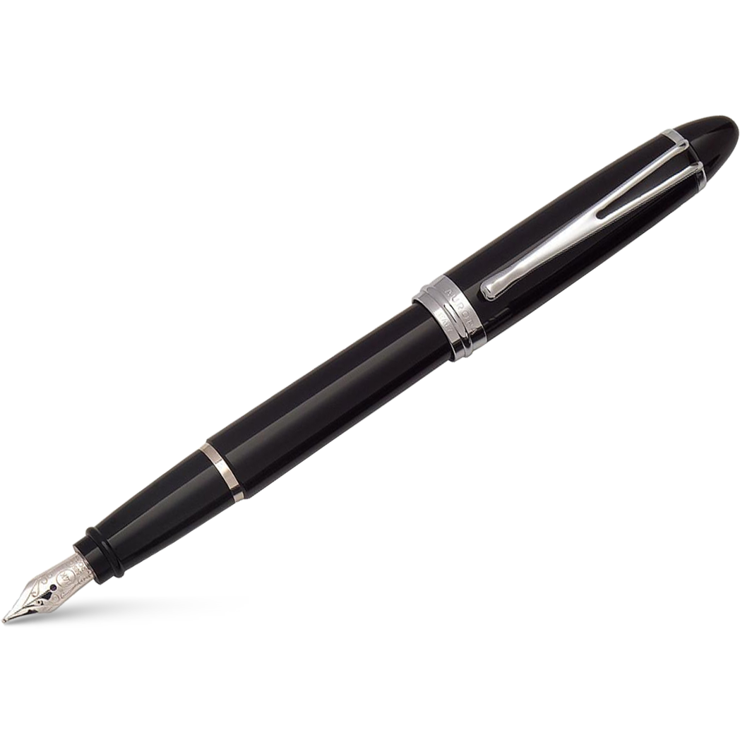 Aurora Ipsilon Deluxe Fountain Pen - Black - Chrome Trim-Pen Boutique Ltd
