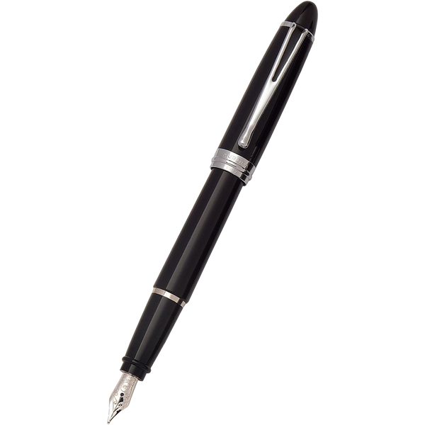 Aurora Ipsilon Deluxe Fountain Pen - Black - Chrome Trim-Pen Boutique Ltd