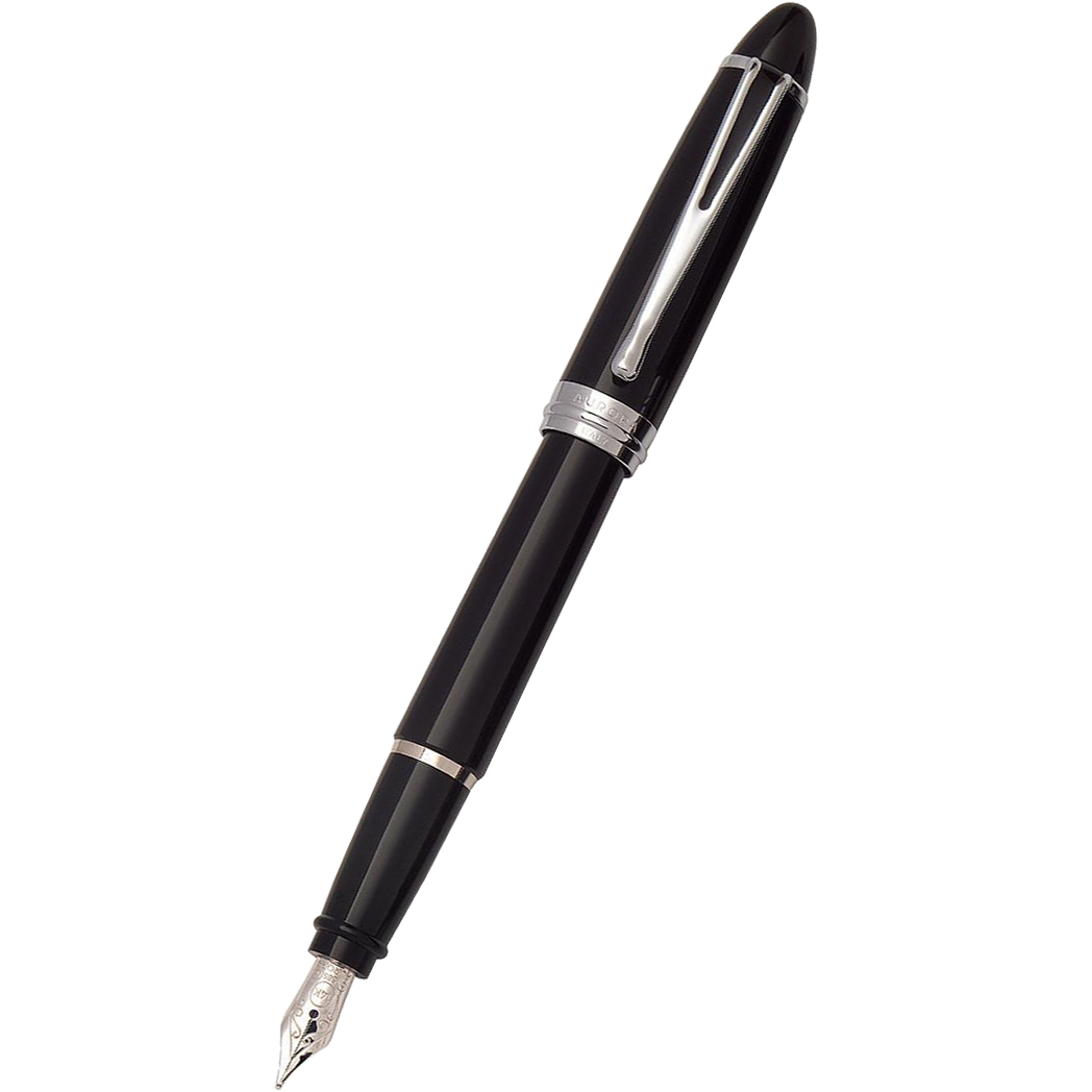 Aurora Ipsilon Deluxe Fountain Pen - Black - Chrome Trim-Pen Boutique Ltd