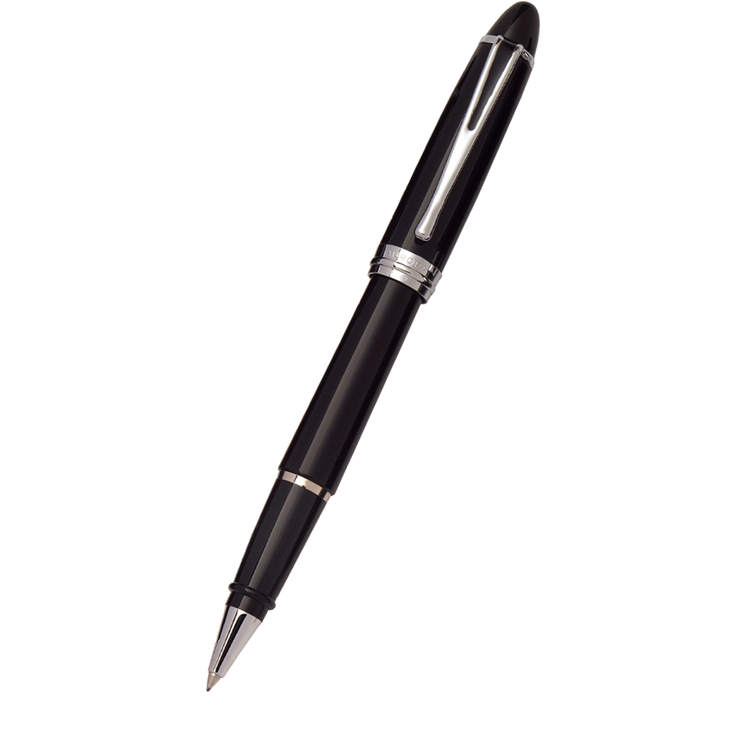 Aurora Ipsilon Deluxe Rollerball Pen - Black - Chrome Trim-Pen Boutique Ltd