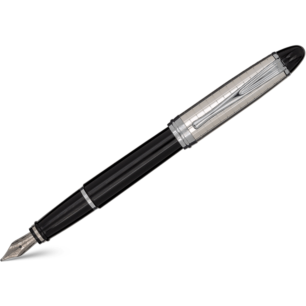 Aurora Ipsilon Fountain Pen - Black (Quadra Pattern)-Pen Boutique Ltd
