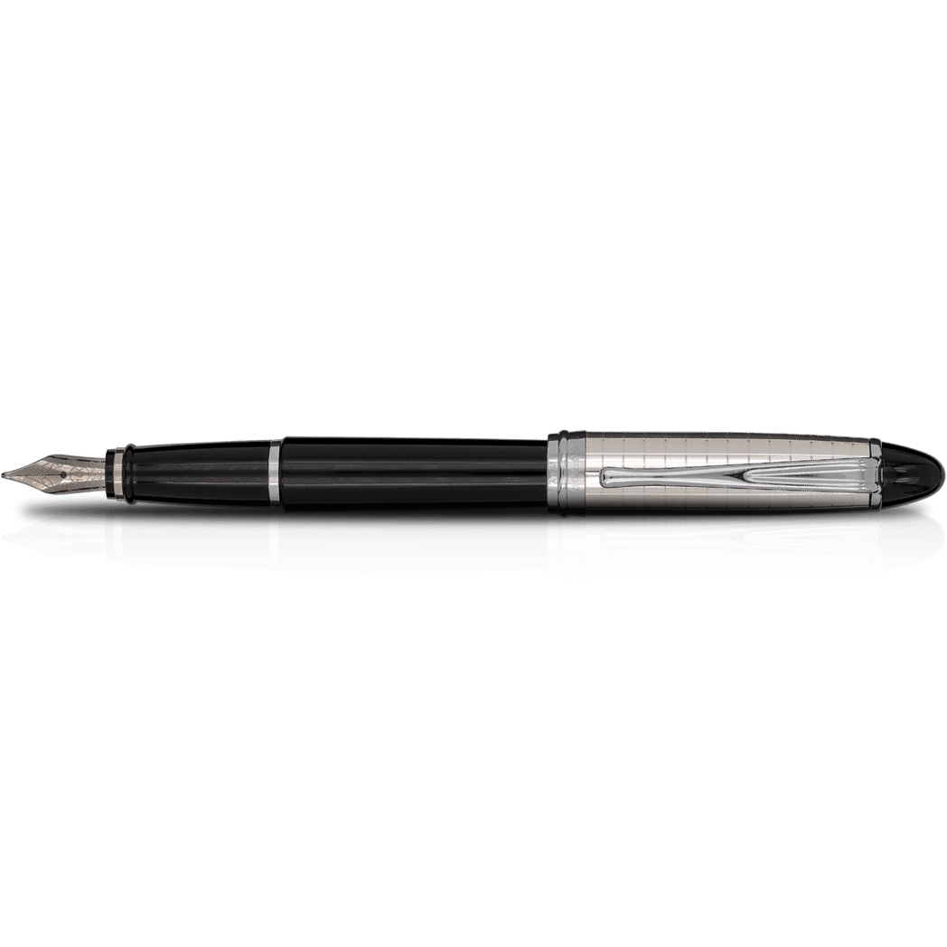 Aurora Ipsilon Fountain Pen - Black (Quadra Pattern)-Pen Boutique Ltd