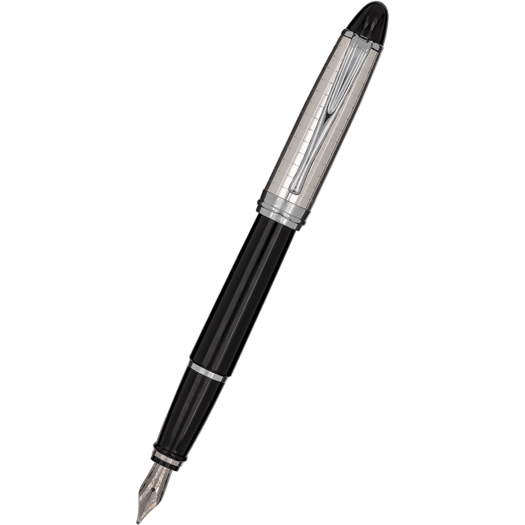 Aurora Ipsilon Fountain Pen - Black (Quadra Pattern)-Pen Boutique Ltd