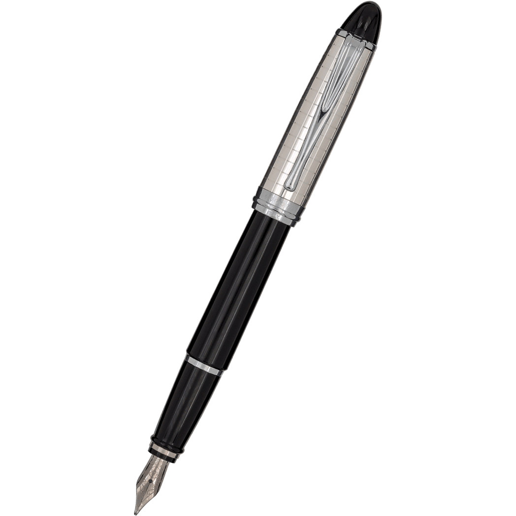 Aurora Ipsilon Fountain Pen - Black (Quadra Pattern)-Pen Boutique Ltd