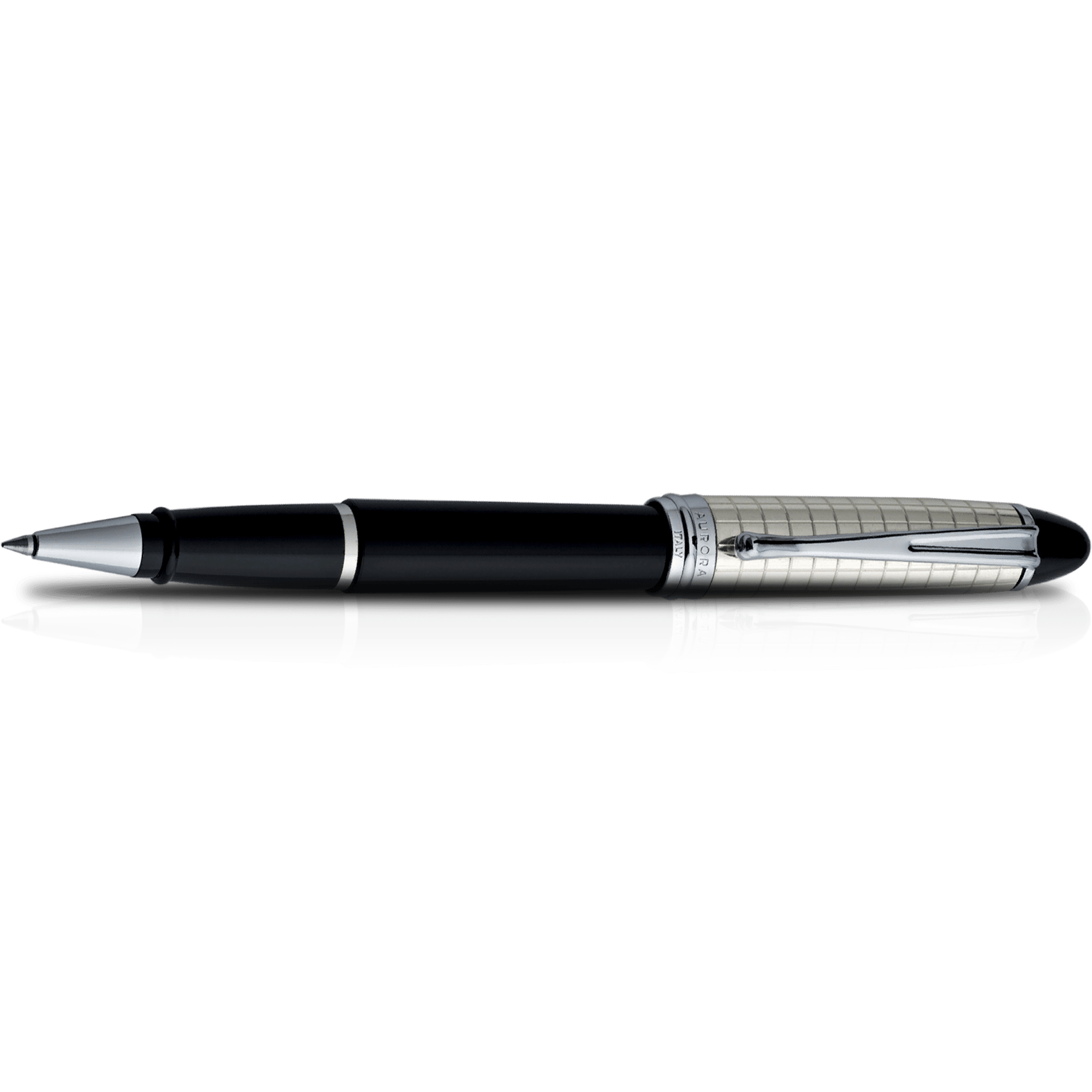 Aurora Ipsilon Rollerball Pen - Black (Quadra Pattern)-Pen Boutique Ltd