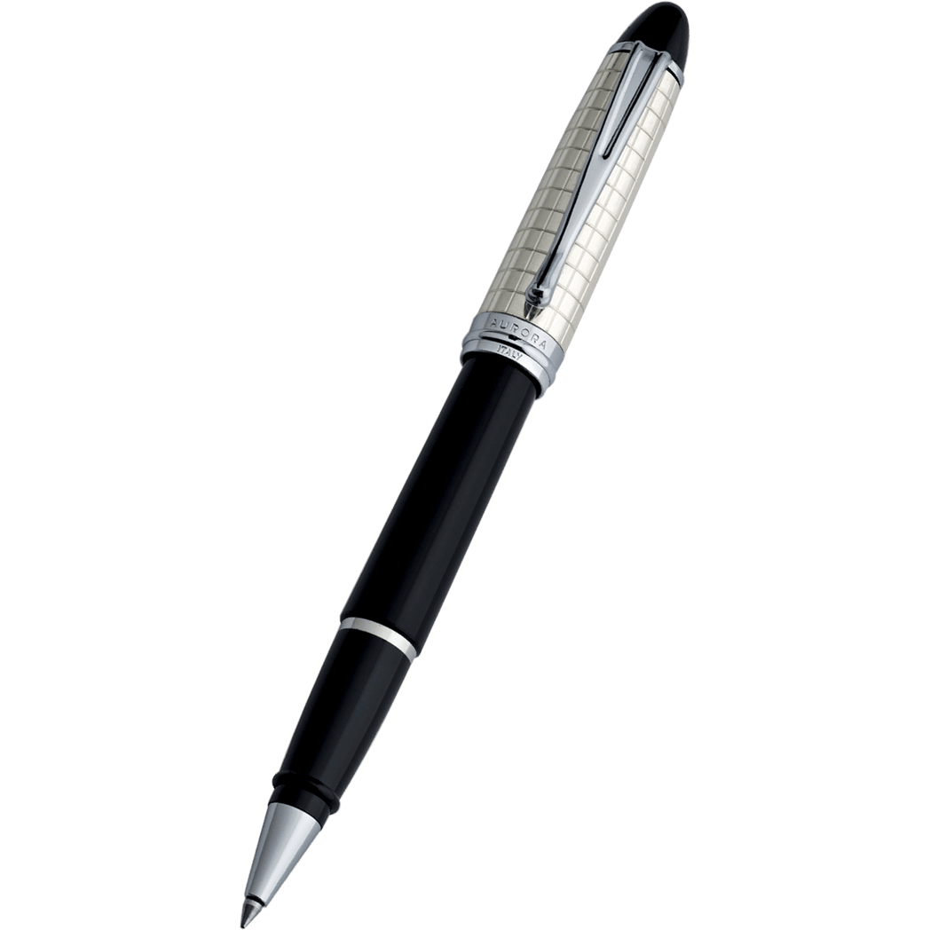 Aurora Ipsilon Rollerball Pen - Black (Quadra Pattern)-Pen Boutique Ltd