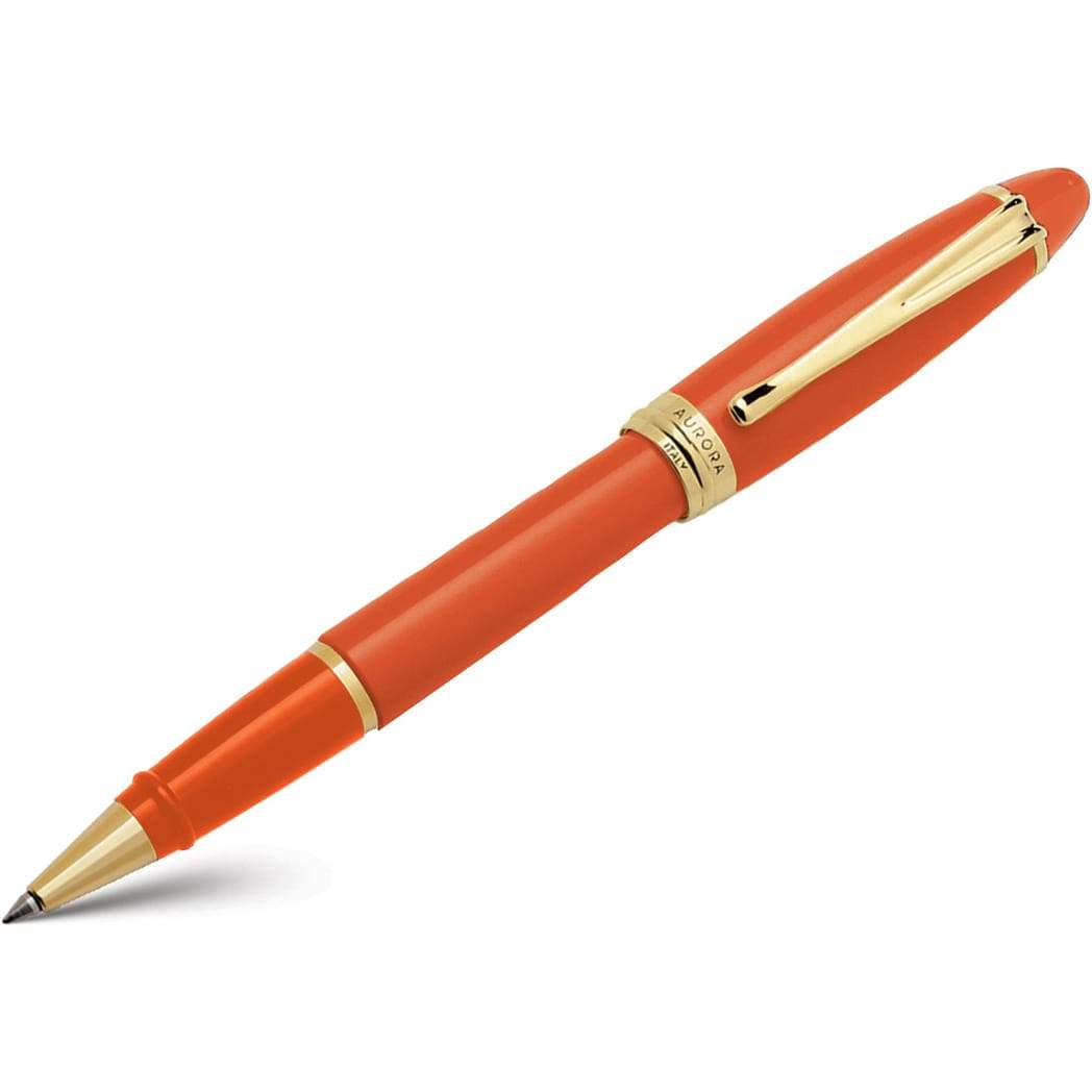 Aurora Ipsilon Rollerball Pen - Seasons - Autumn Orange - Yellow Gold Trim-Pen Boutique Ltd