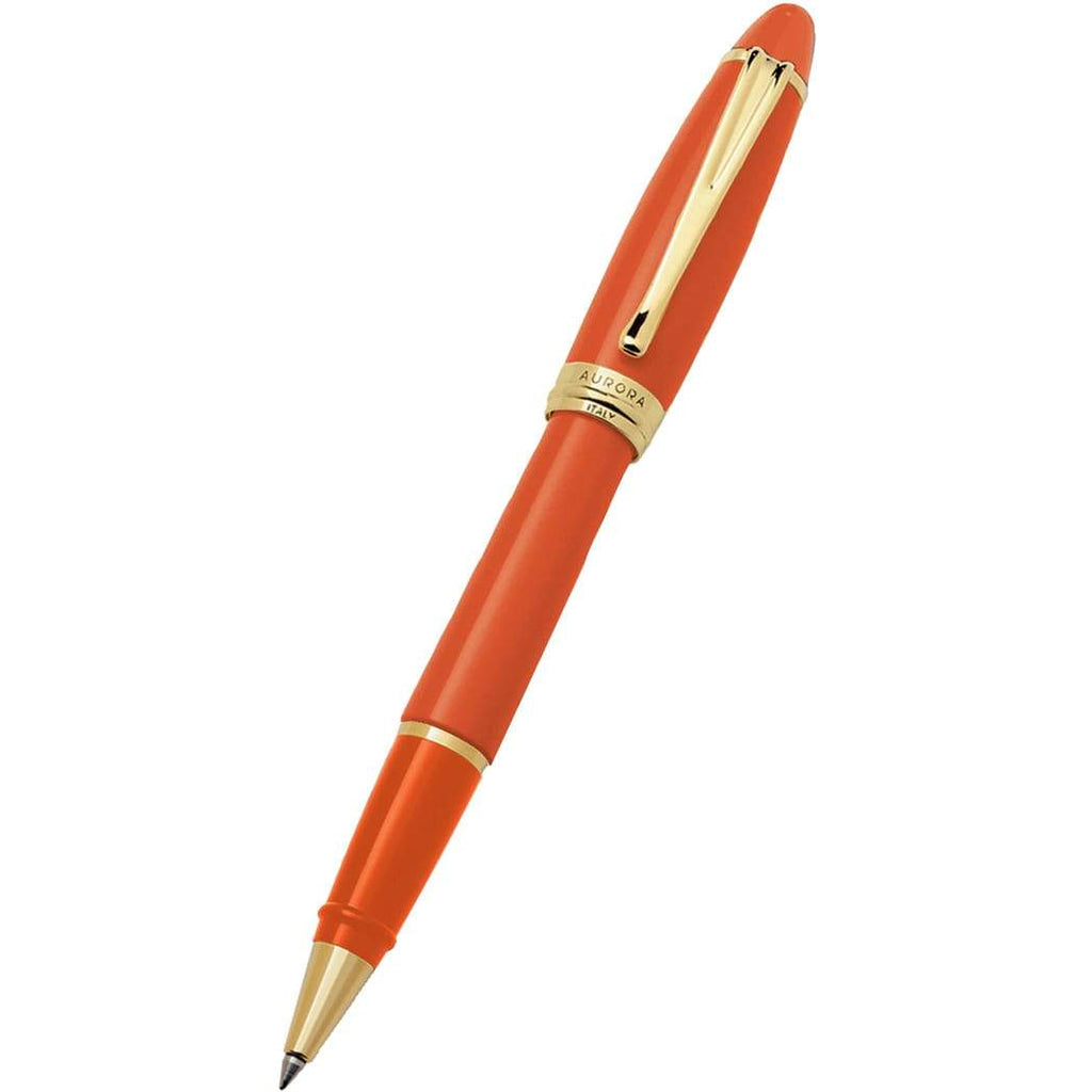 Aurora Ipsilon Rollerball Pen - Seasons - Autumn Orange - Yellow Gold Trim-Pen Boutique Ltd
