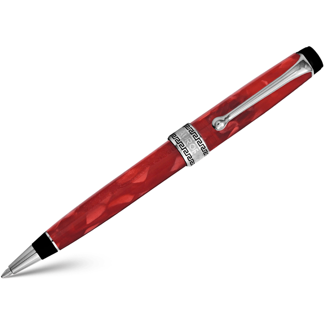 Aurora Optima Auroloide Ballpoint Pen - Rossa - Chrome Trim-Pen Boutique Ltd