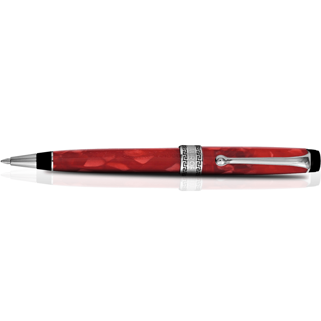 Aurora Optima Auroloide Ballpoint Pen - Rossa - Chrome Trim-Pen Boutique Ltd