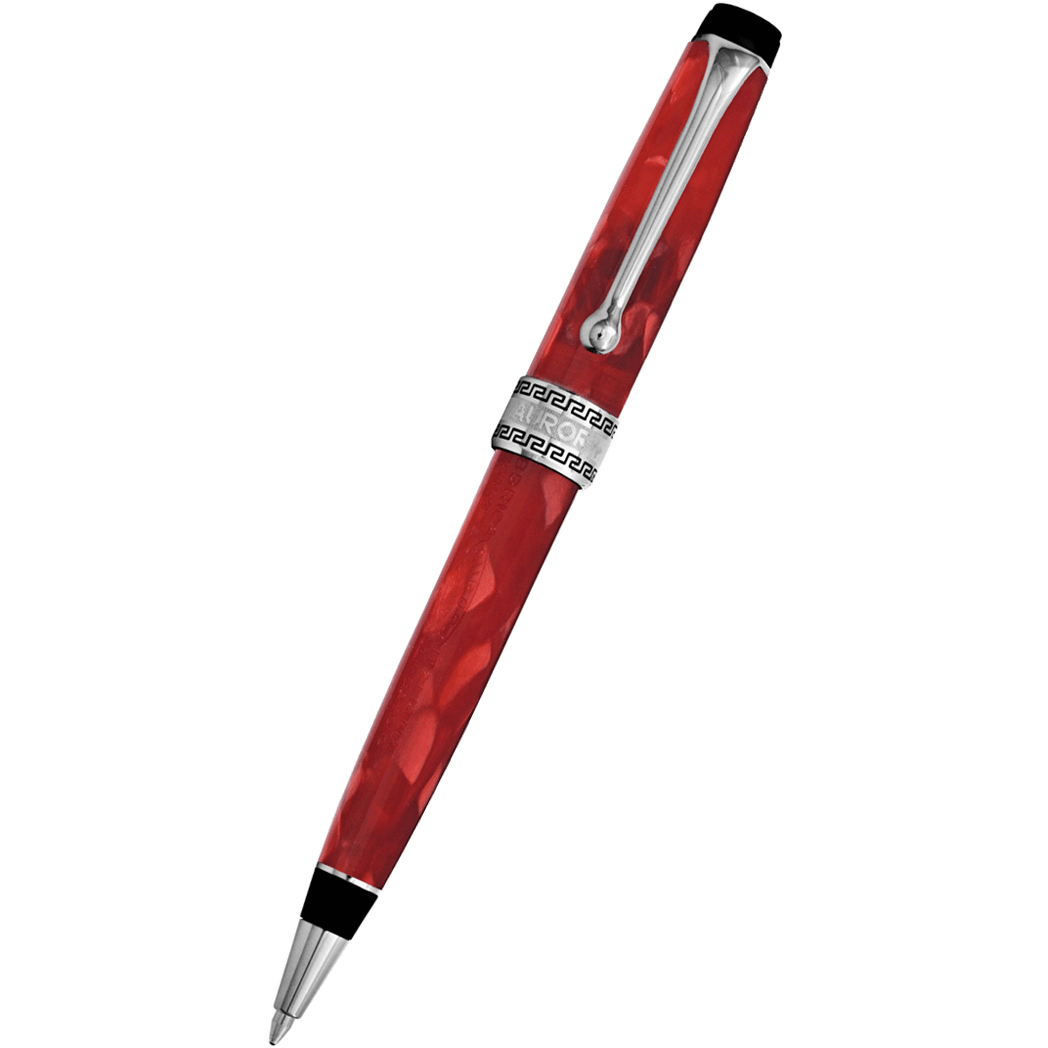 Aurora Optima Auroloide Ballpoint Pen - Rossa - Chrome Trim-Pen Boutique Ltd