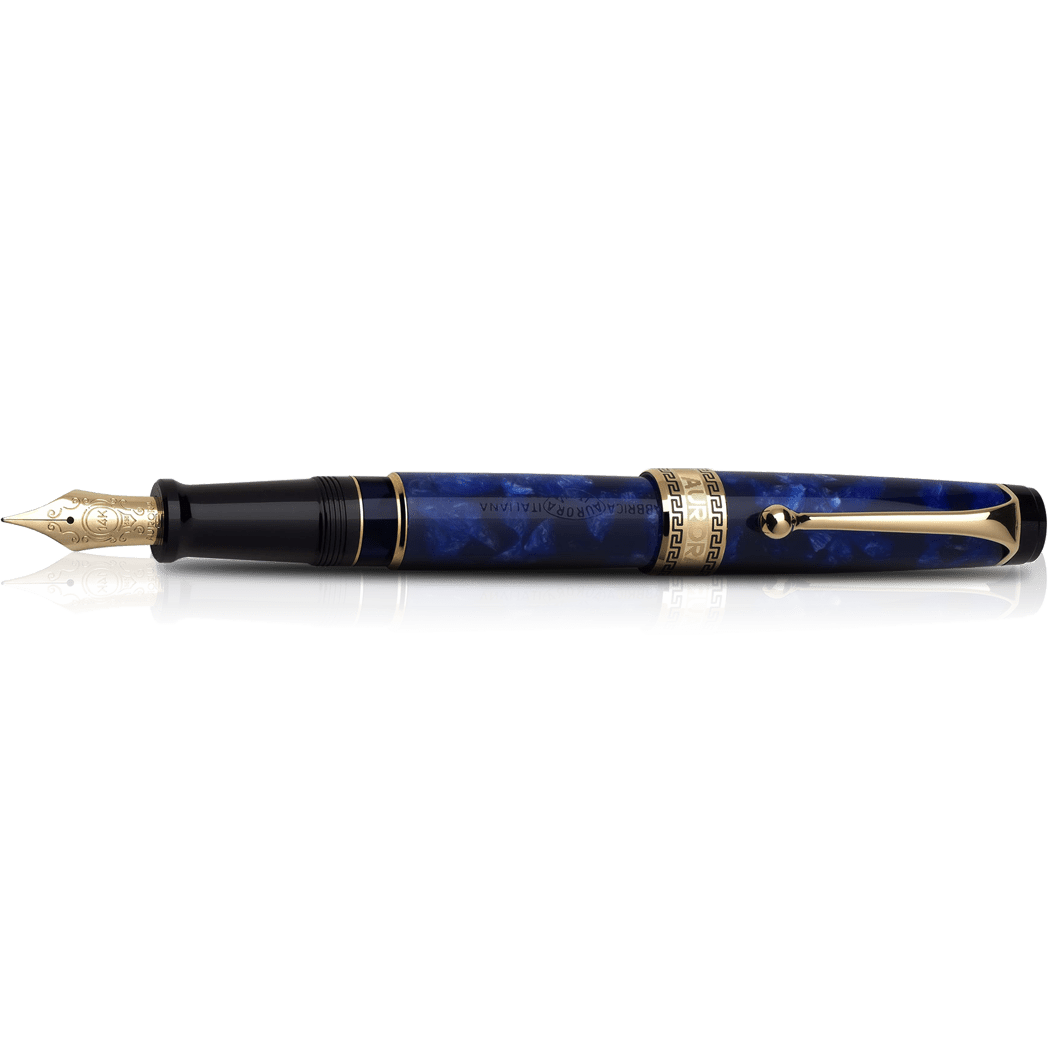 Aurora Optima Auroloide Fountain Pen - Blue - Gold Trim-Pen Boutique Ltd