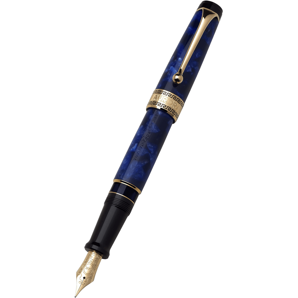 Aurora Optima Auroloide Fountain Pen - Blue - Gold Trim-Pen Boutique Ltd
