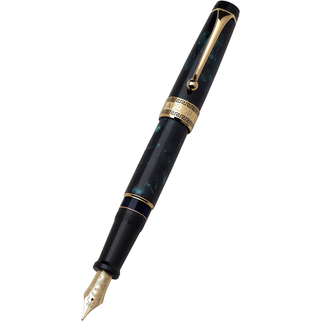 Aurora Optima Auroloide Fountain Pen - Emerald Green - Gold Trim-Pen Boutique Ltd