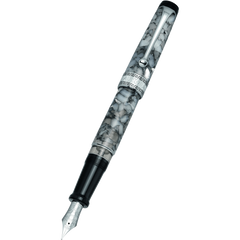 Aurora Optima Auroloide Fountain Pen - Nero Perla - Silver Trim-Pen Boutique Ltd