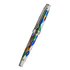 David Oscarson Harlequin Rollerball Pen - Opalescent White/Pearl-Pen Boutique Ltd