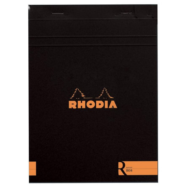 Rhodia Soft Cover Stapled Notepad Black Lined-Pen Boutique Ltd