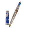 David Osarson Carl Linnaeus Fountain Pen - Royal Blue with Multi-Colored Translucent Hard Enamel-Pen Boutique Ltd