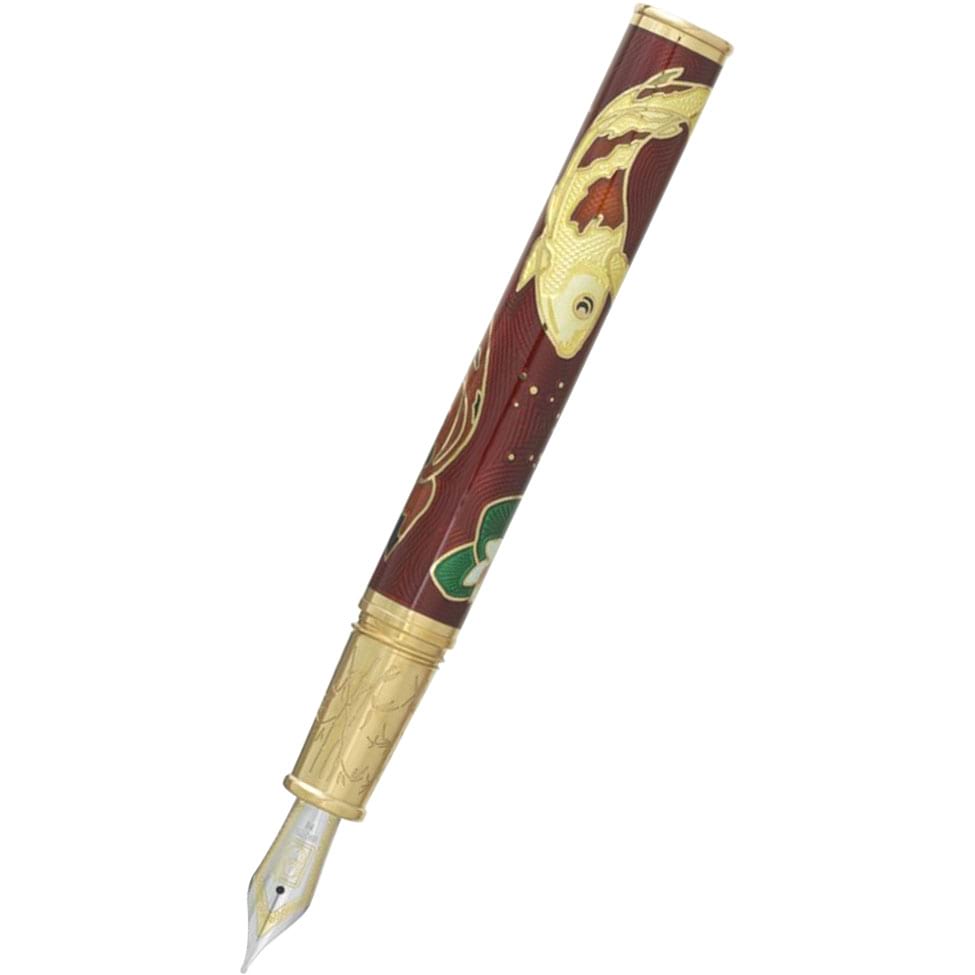 David Oscarson Koi Hard Enamel Ruby Red Fountain Pen-Pen Boutique Ltd
