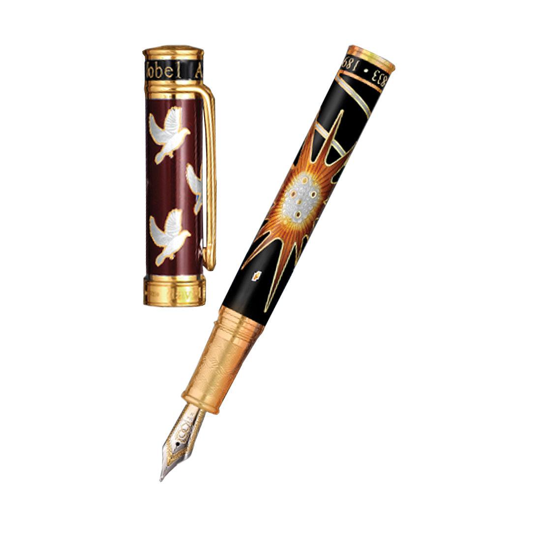 David Oscarson Alfred Bernhard Nobel Fountain Pen - Red Gold w/ Black Barrel-Pen Boutique Ltd