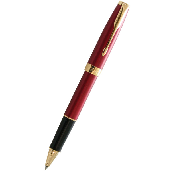 Parker Sonnet Red Lacquer with Gold Trim Rollerball-Pen Boutique Ltd