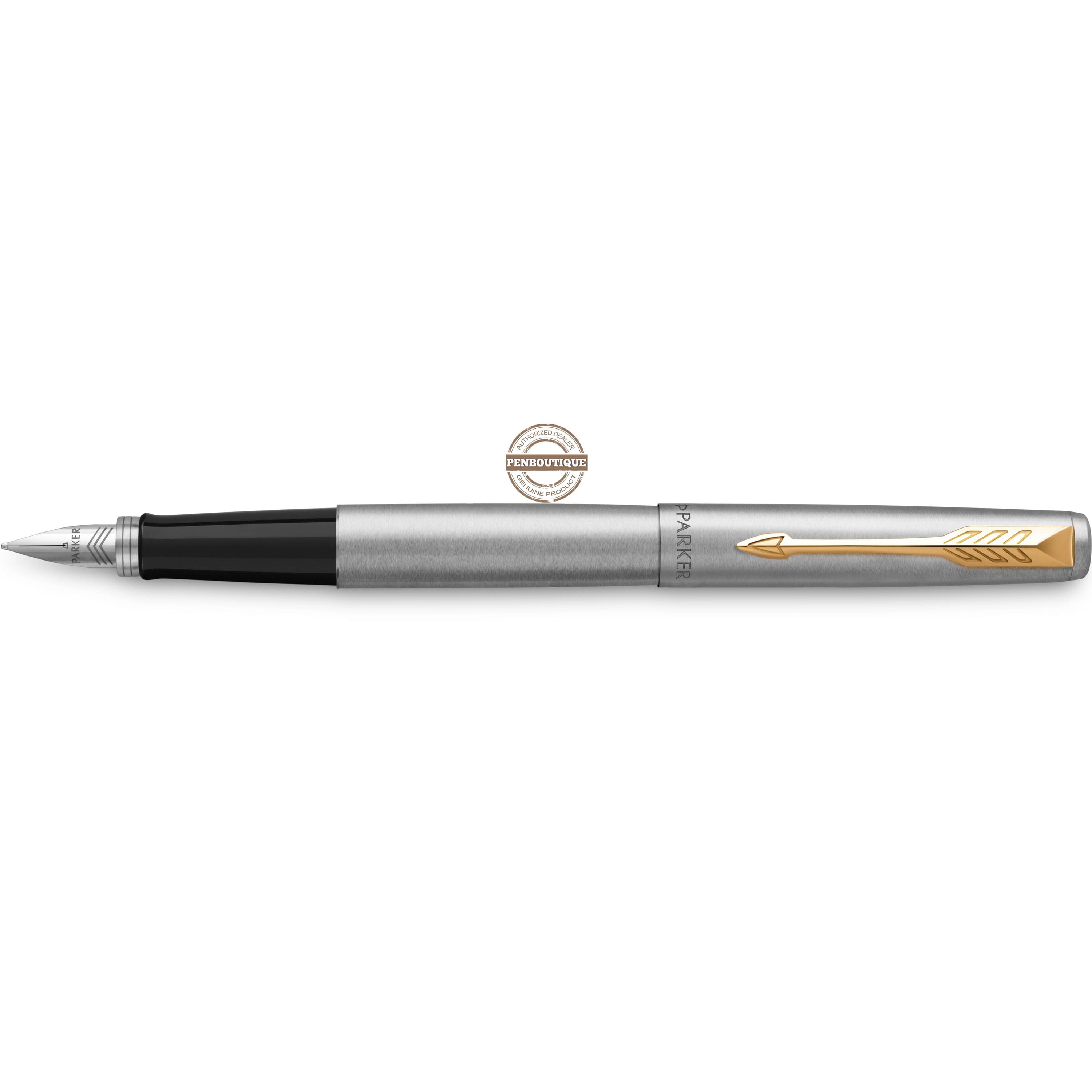 Parker Jotter Fountain Pen - Gold Trim - Stainless Steel - Pen Boutique Ltd