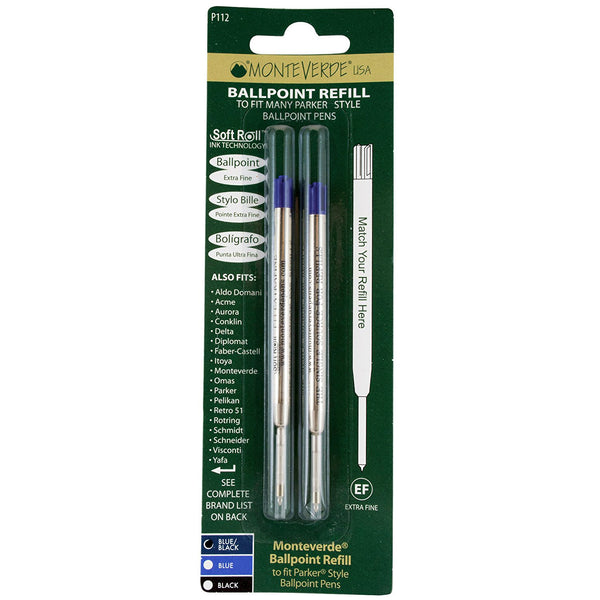 Monteverde Extra Fine BP refill Blue/Black - Parker Style-Pen Boutique Ltd