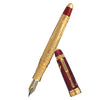 David Oscarson Meriwether Lewis Fountain Pen - Ruby Red Gold Vermeil-Pen Boutique Ltd
