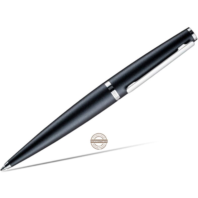 Otto Hutt Design 6 Ballpoint Pen - Platinum Trim - Shiny Black-Pen Boutique Ltd