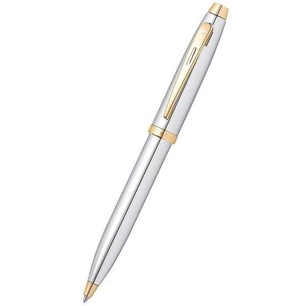 Sheaffer 100 Ballpoint Pen - Chrome w/Gold Tone-Pen Boutique Ltd