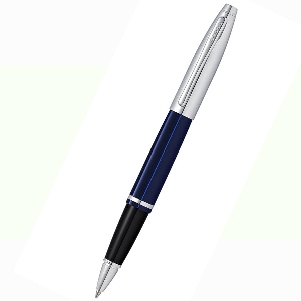 Cross Calais Chrome/Blue Lacquer Rollerball Pen-Pen Boutique Ltd