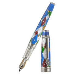 David Oscarson Harlequin Fountain Pen - Sapphire Blue-Pen Boutique Ltd