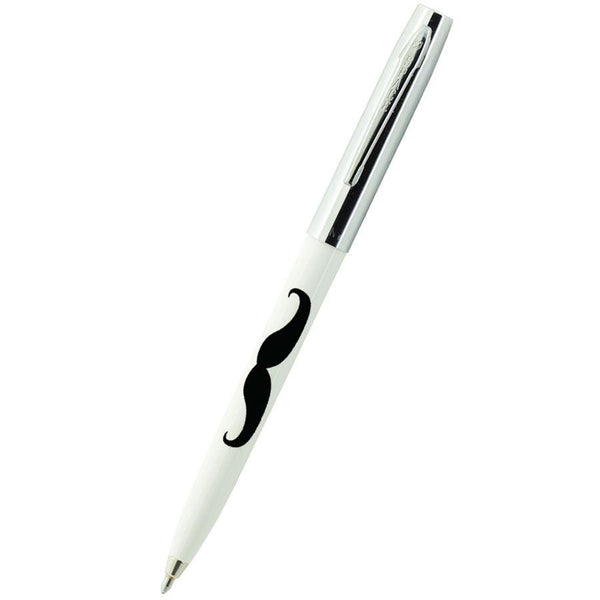 Fisher Space Pen White with Mustache Cap-o-Matic Pen-Pen Boutique Ltd