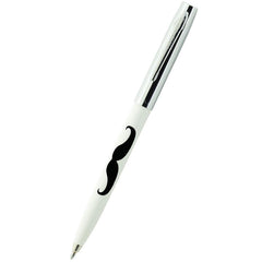 Fisher Space Pen White with Mustache Cap-o-Matic Pen-Pen Boutique Ltd