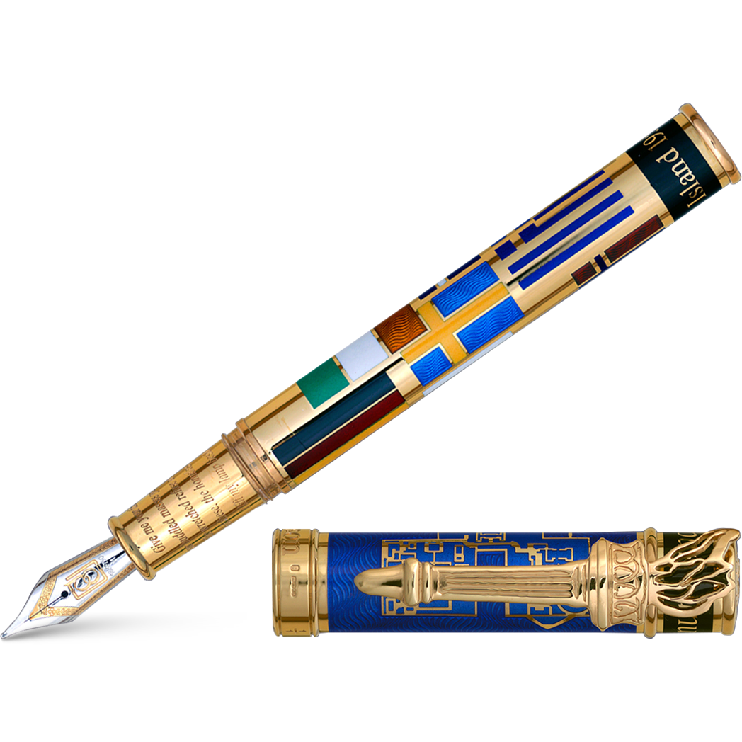 David Oscarson Ellis Island Fountain Pen - Sapphire Blue-Pen Boutique Ltd