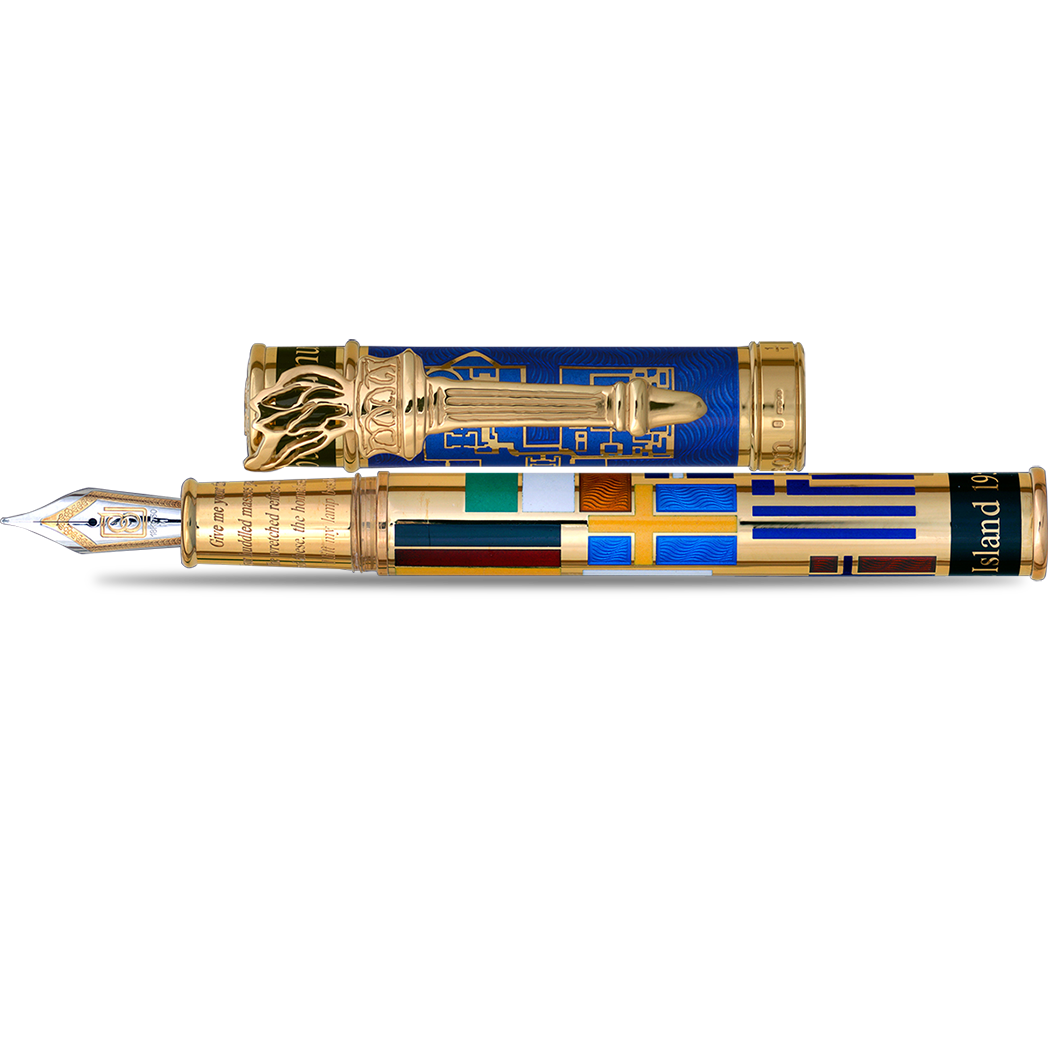 David Oscarson Ellis Island Fountain Pen - Sapphire Blue-Pen Boutique Ltd