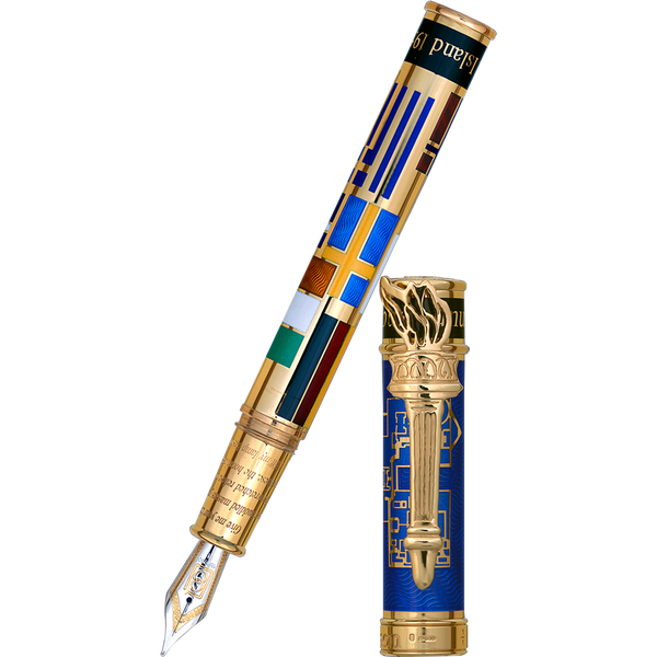 David Oscarson Ellis Island Fountain Pen - Sapphire Blue-Pen Boutique Ltd